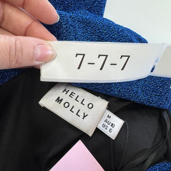 Hello Molly Dress Womens 6 Blue Craving You Deserve Cutout Mini One Shoulder - Picture 7 of 13